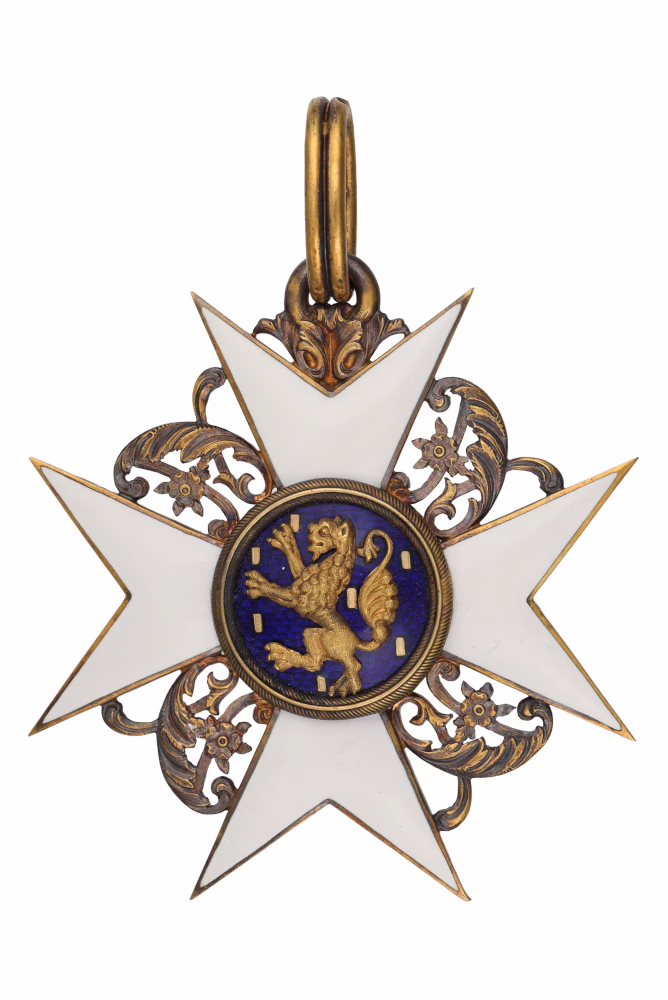 The Order of the Golden Lion of Nassau, Knight First Class, an order established in 1856, Grand Cross, jewellery, front view