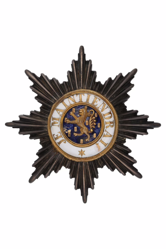 The Order of the Golden Lion of Nassau, Knight First Class, an order established in 1856, Grand Cross breast star (front view)