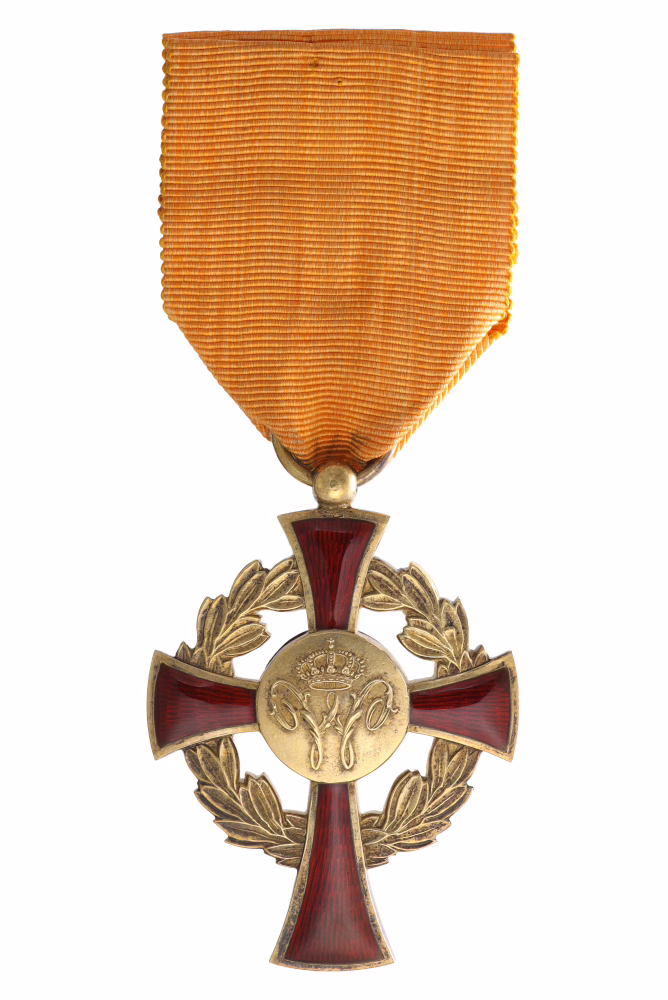 The House Order of Orange, knight’s reverse side of the 1905 Order of Knighthood medal, ‘Begeer’ type