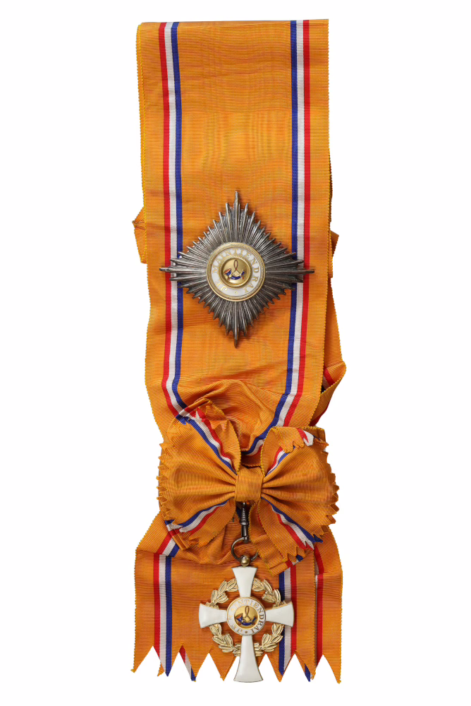 The Order of the Crown, Grand Cross, obverse of a royal decoration from 1969, a medal bearing the inscription ‘Je Maintiendrai’