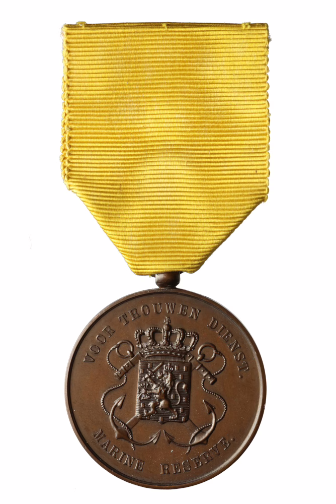 Long Service Distinction as an Officer of the Royal Netherlands Navy Reserve, military medal from 1896, obverse
