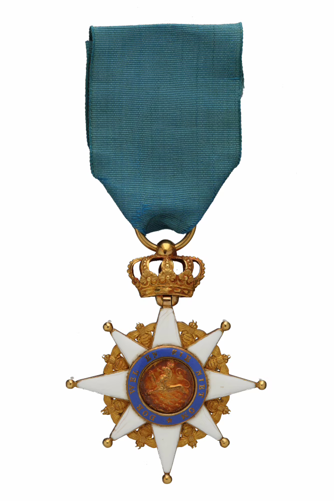 The Royal Order of Holland, Knight, reverse side of a knight’s medal from 1807, bearing the inscription ‘DO GOOD AND LOOK NOT BACK’