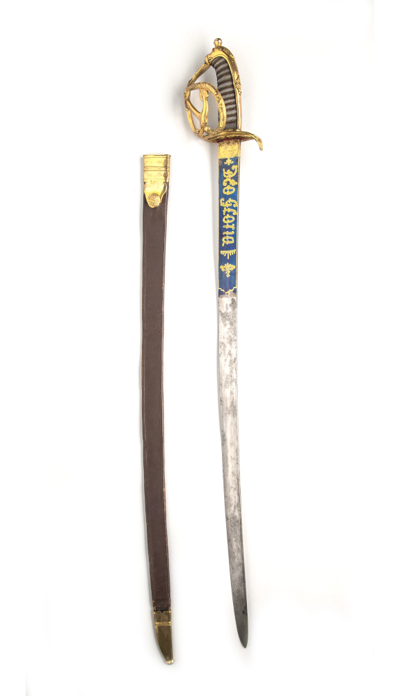 The Doggersbank sabre was instituted in 1781 by Stadtholder William V as a reward for the senior officers of the fleet who had fought against the English in the naval battle at Doggersbank. The sabre bears the inscription DEO GLORIA